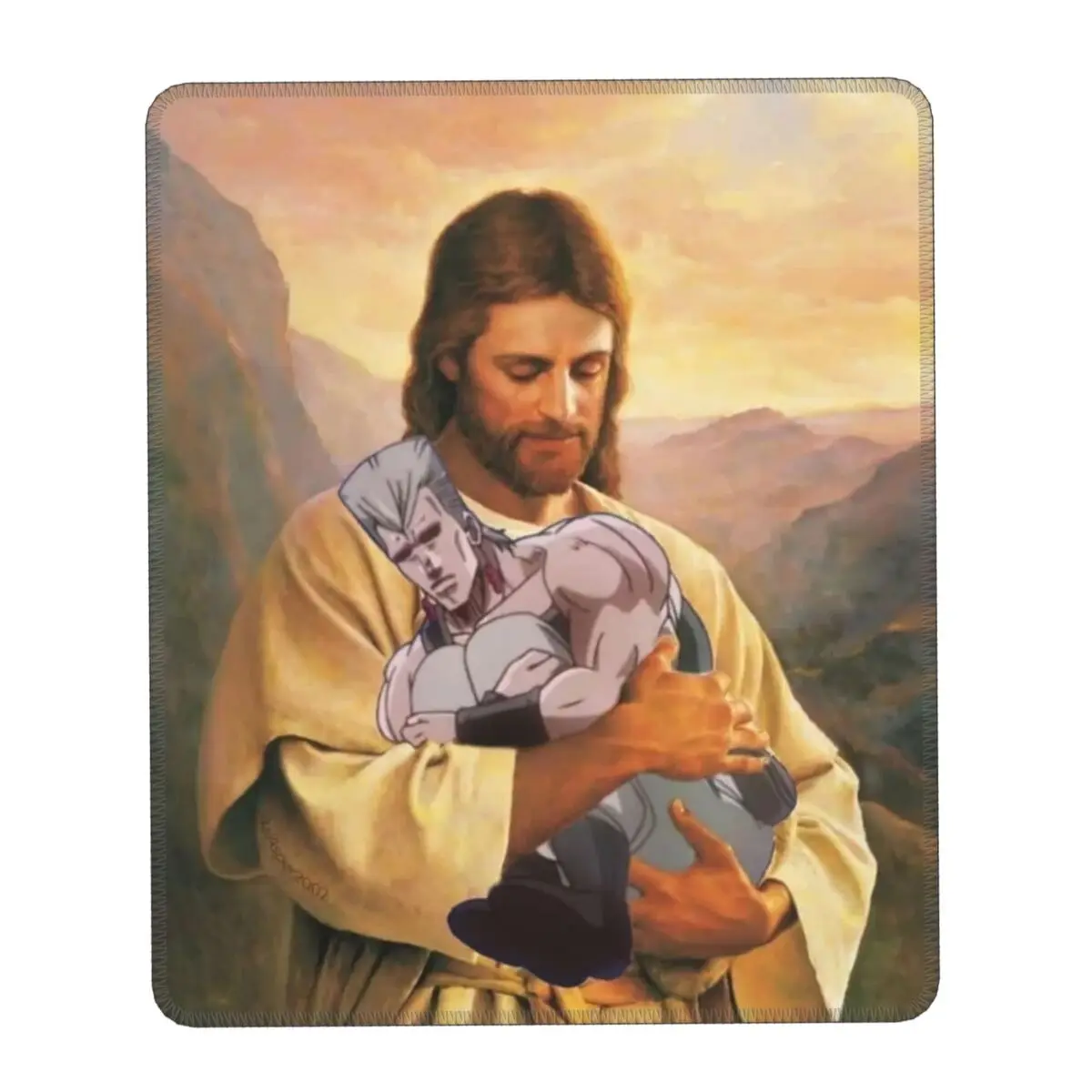 Jojos Bizarre Adventure Polnareff Jesus Gaming Mouse Pad Anti-Slip Rubber Lockedge Mousepad Office Laptop Computer Desk Mat