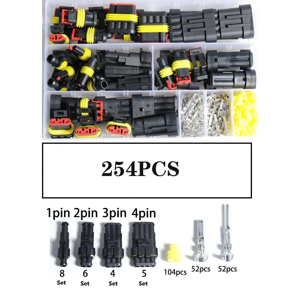 254/352/622pcs boxed 1.5 car HID xenon lamp harness plug connector wire waterproof connector boxed