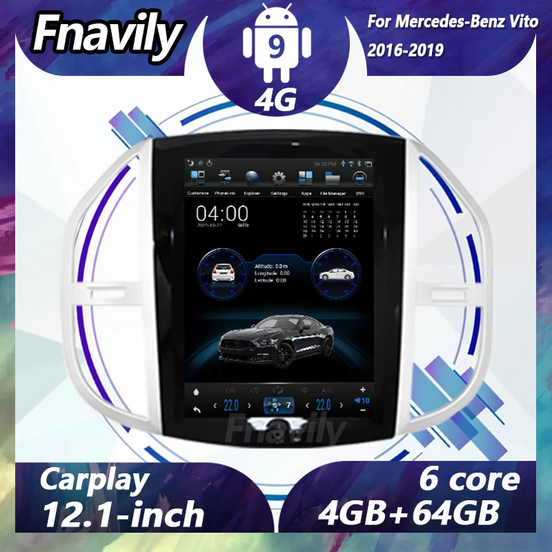 

Fnavily 12.1" Android 9 PX6 system car stereos For Mercedes Benz Vito video dvd player radio car audio navigation GPS DSP BT