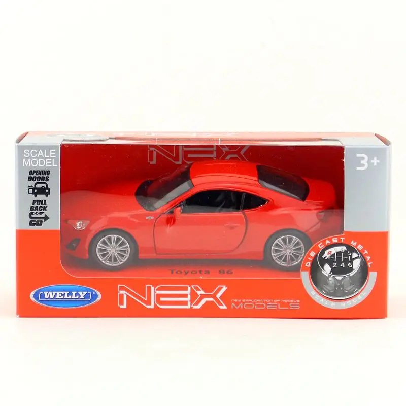 WELLY Toy Diecast Vehicle Model 1:36 Scale Japan TOYOTA 86 Super Sport Pull Back Car Educational Collection Gift Children