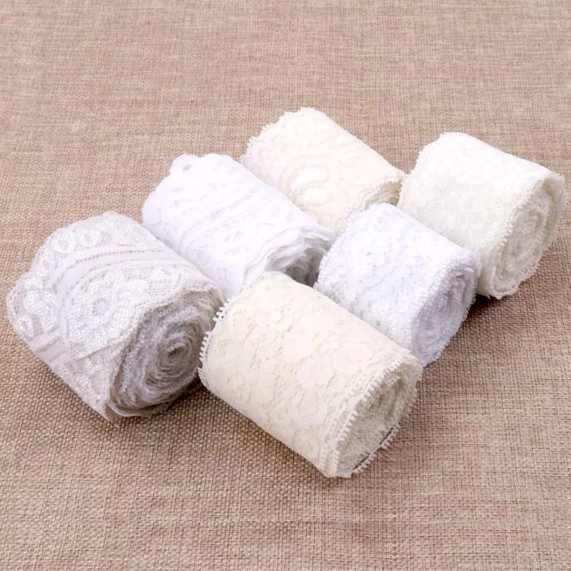 24 design High Quanlity Net Lace Trim Wide Embroidered White Lace Ribbon For DIY Craft 1 yard