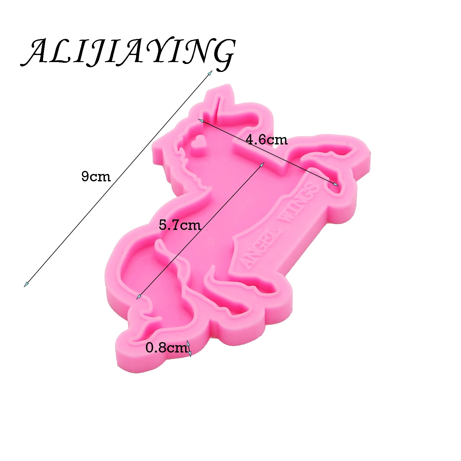 Shiny keychain Pegasus Unicorn horse key ring decoration silicone mold for DIY epoxy resin DY0151