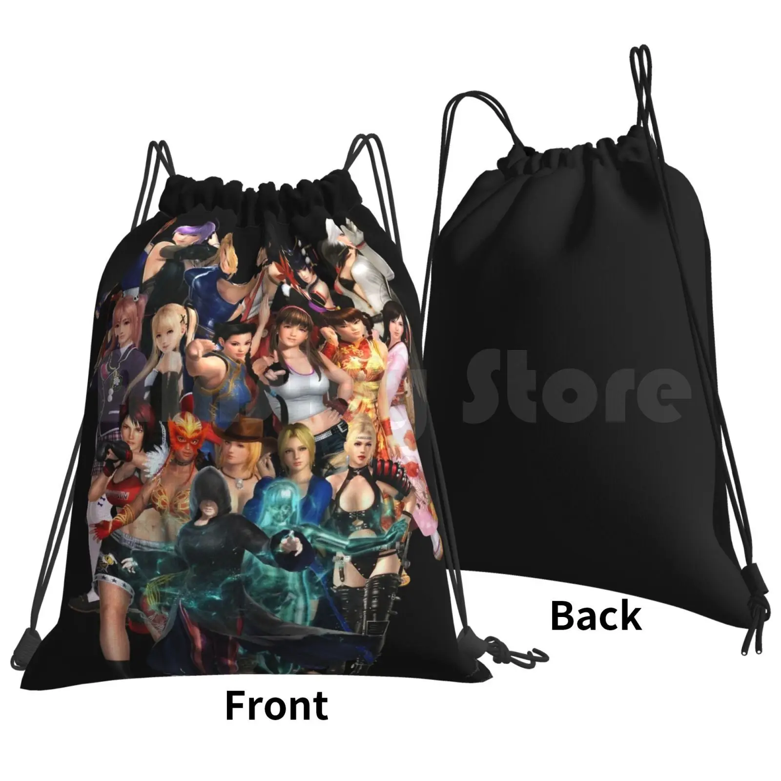 Doa Girls Backpack Drawstring Bag Riding Climbing Gym Bag Dead Or Alive Doa Video Games Kasumi Ayane Christie Lei Fang