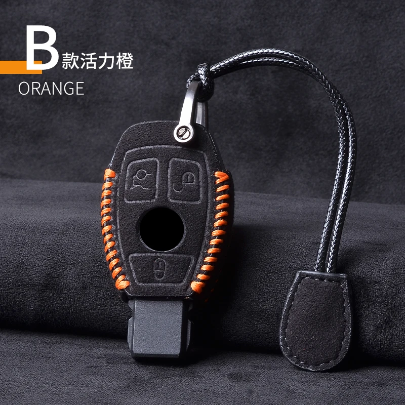 Leather Car Key Cover Keychain Case for Mercedes Benz CLS CLA GL R SLK AMG A B C S Class Remote Holder Car Accessories