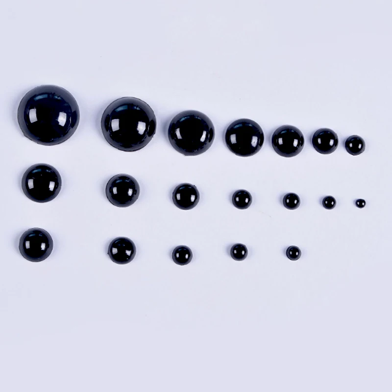 3-12mm 500pcs Round Flat Black Safety Eyes Plastic Eyes for Dolls Making Toys for Teddy Bear Dolls Eyes Amigurumi Doll