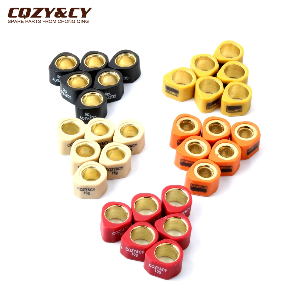 6PC Obciążniki rolkowe do wariatorów wyścigowych 20x15mm 8g 10g 13g 15g 19g Do SYM EV150 RV180 HD200 Joyride 125 150 Joymax 125cc 200cc