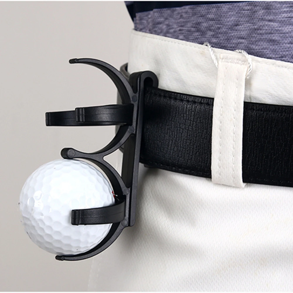 Golf Clip Rotate and Foldable 2 Balls Golf Ball Holder, Pick-up Clip, Golfing Sports Accessory, Hung on the Waist Belt, 10 Pcs