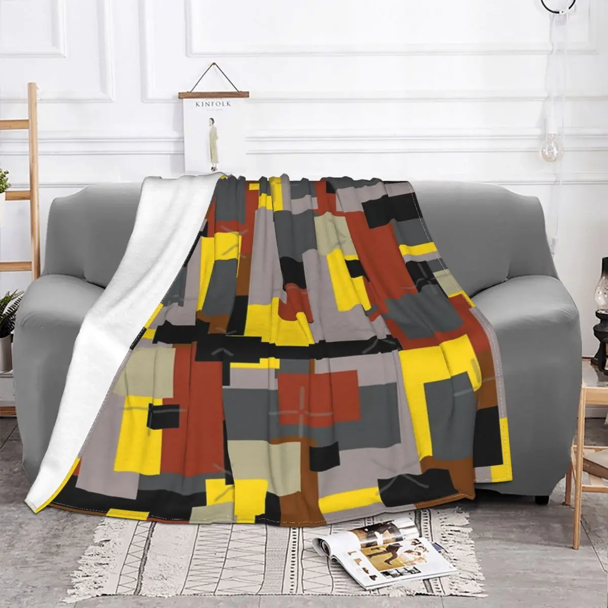 Bumblebee-puzle de camuflaje negro, a cuadros colcha para cama, sofá, manta térmica 135