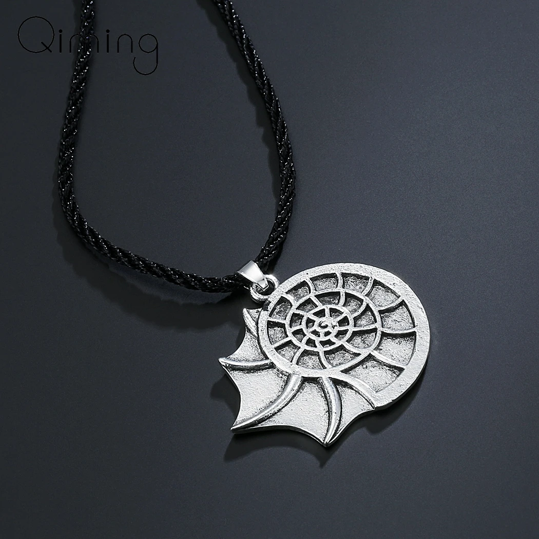 Ammonoidea-collar con colgante de concha de mar para hombre y mujer, joyería Bohemia, celta