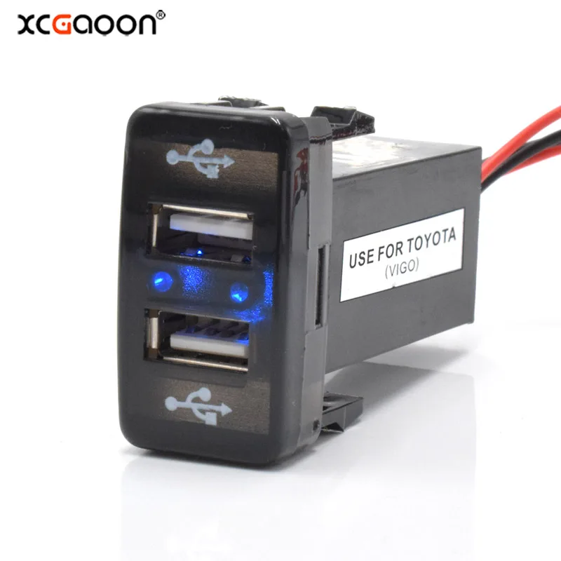 

XCGaoon 5V 2.1A Dual USB Car Charger Interface Socket Adapter For TOYOTA With Short Circuit Protection