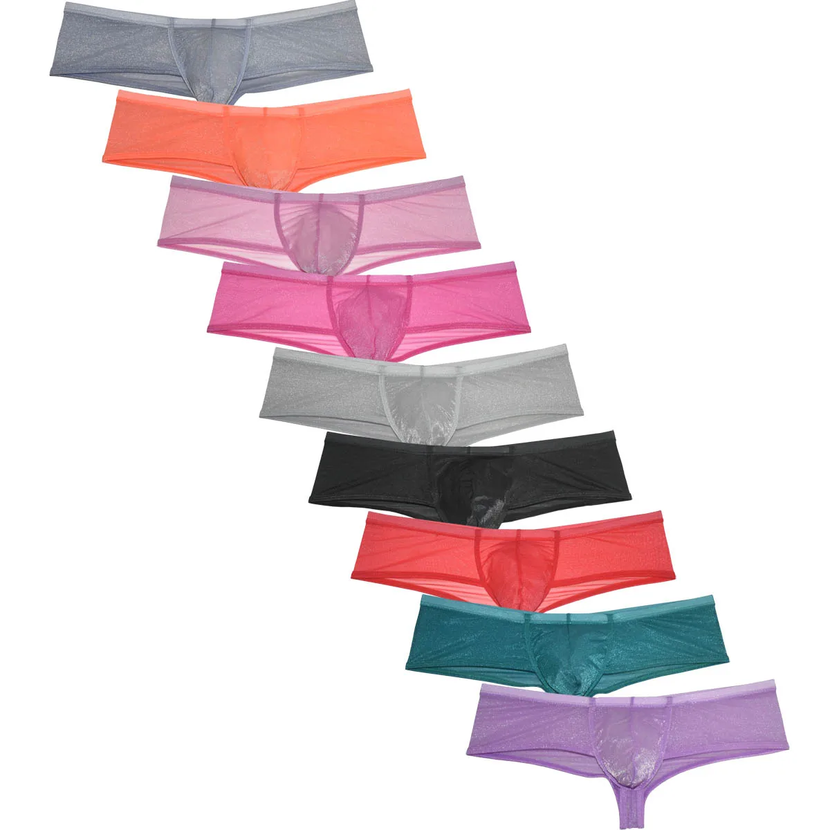 Men\'s Underwear Organdy Cheeky Boxers Thong Boxershorts Shiny & Soft Brazilain Bikini Ropa Interior Hombre