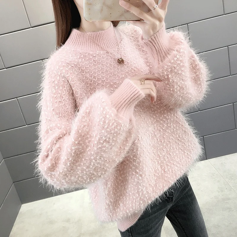 

Pullover Women Sweaters Knit Sweater Loose Long Sleeve Autumn Winter Pullovers Sweater 2020 Women's Jumper