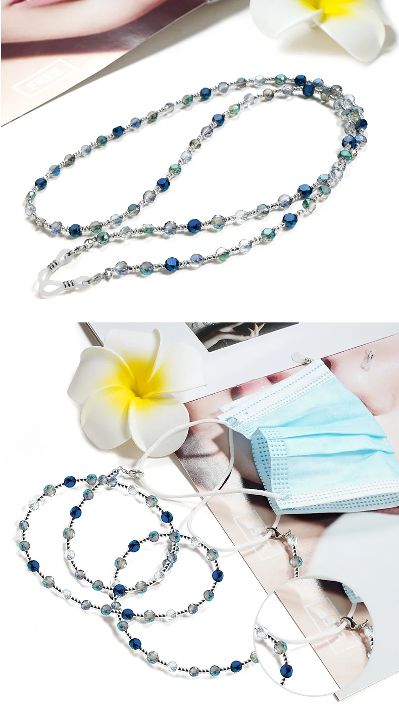 Chichain Mode Brillen Kristall Acryl Perlen Schnur Ketten Brillen Masken ketten Riemen halter Kordel ketten am Hals – Detail 4
