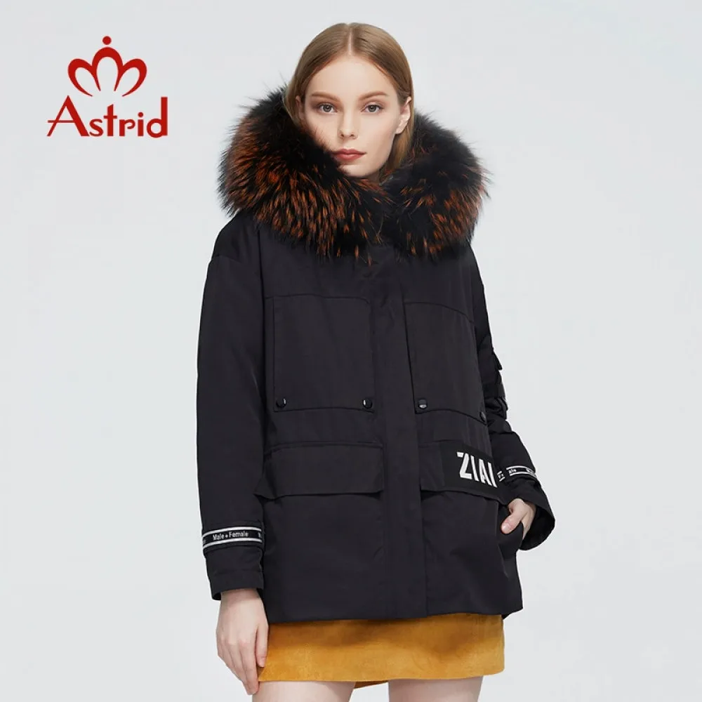 Astrid 2022 New Winter Women's coat women warm parka fashion thick Jacket with natural fur hood large sizes female clothing 3040