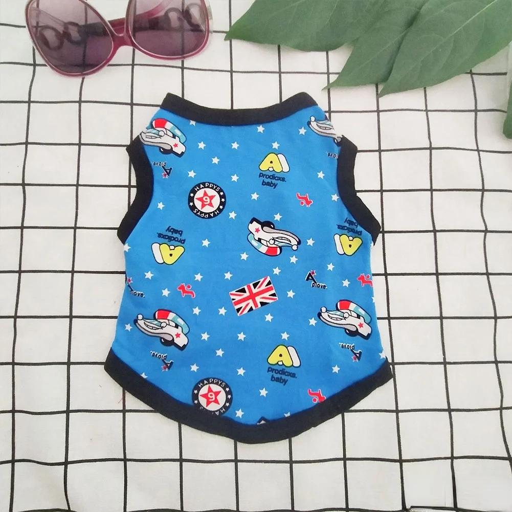 Dog Clothes Small Dogs XS-L Simple Puppy Dog Accessory Cat T-shirt Cartoon Animals Print Vest Pet Vest Summer Clothes Dog Shirt