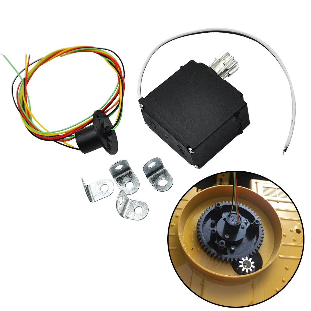 Upgrade Metal Drive Gear with Rotary Motor Set for HUINA 1550 15CH 2.4G 1:14 RC Excavator Parts