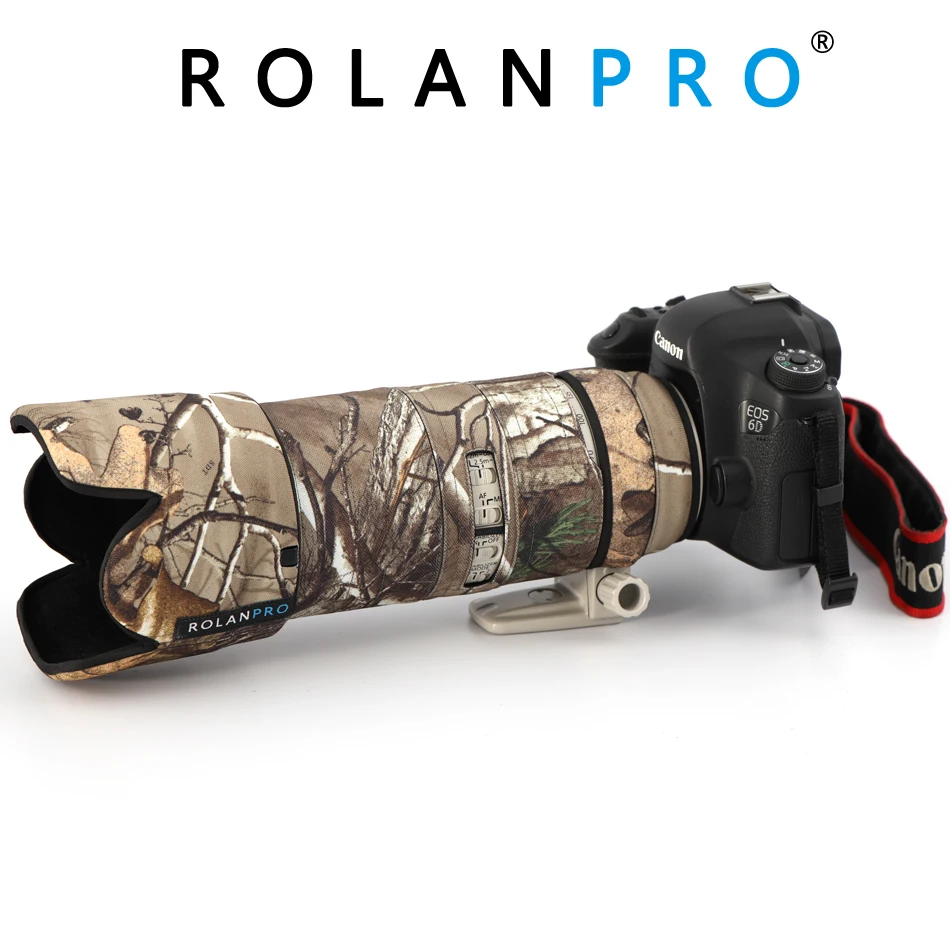ROLANPRO wodoodporny obiektyw kurtka do kamuflażu deszcz etui do aparatów Canon EF 70-200mm f2, 8 L IS II obiektyw USM rękaw ochronny składany kaptur