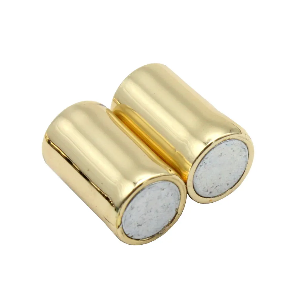 10 Pieces 4mm Inner Hole Silver Magnetic Clasps for 4.0 Round Cord Glue In Brass Made Cylinder Shape