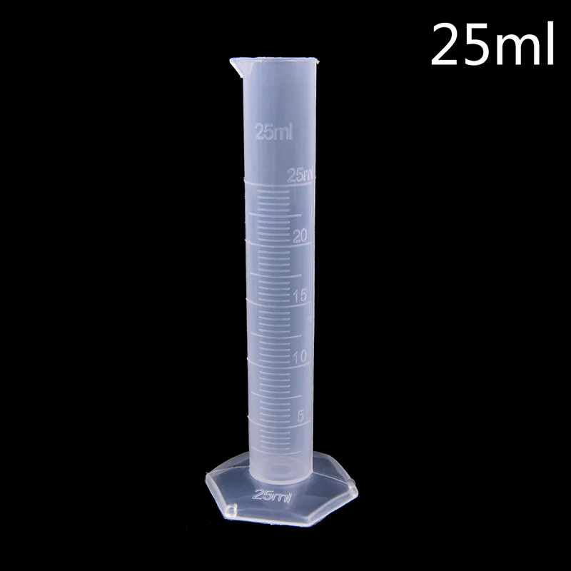 25ml Plastic Chemistry Laboratory Cylinder Tools School Lab Supplies Measuring Cylinder Graduated Tools