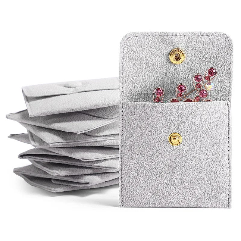 

100 packs The new double-sided velvet snap button small cloth bag jewelry bag jewelry storage bag can be customized with logo