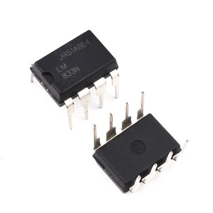10pcs LM833N Dual Channel Audio Amplifiers Low Noise DIP-8 Package Audio Applications New Original Component
