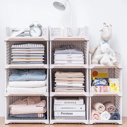Stackable Wardrobe Drawer Units Organizer Clothes Closet Storage Boxes Shelves Plastic Divider Board Cube Toy Snacks Containers