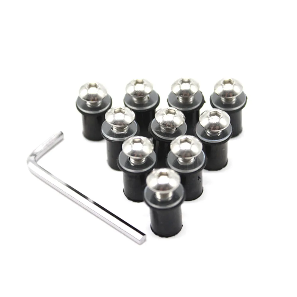 Universal 10PCS M5 5mm Windscreen Windshield Bolts Screw Kits For Kawasaki Z650 Z750 Z800 Z900 Z1000 Z1000SX