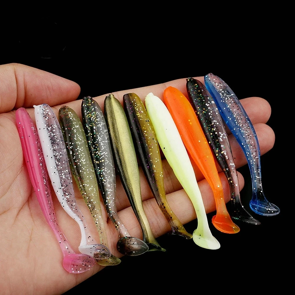 10pcs Jig Soft Bait Silicone Lure Worm Fishing Lures Wobbler 7cm 10cm Attractive Artificial rubber Swivel Bass Fishing