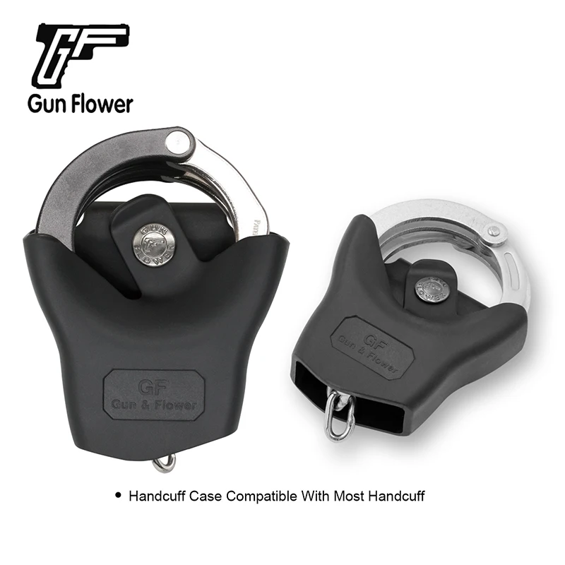 Gun&Flower Polymer Handcuff Holster Thumb Release Shackles Holder Cuff Pouch fit 1/2inch & 1/10 Duty Belt