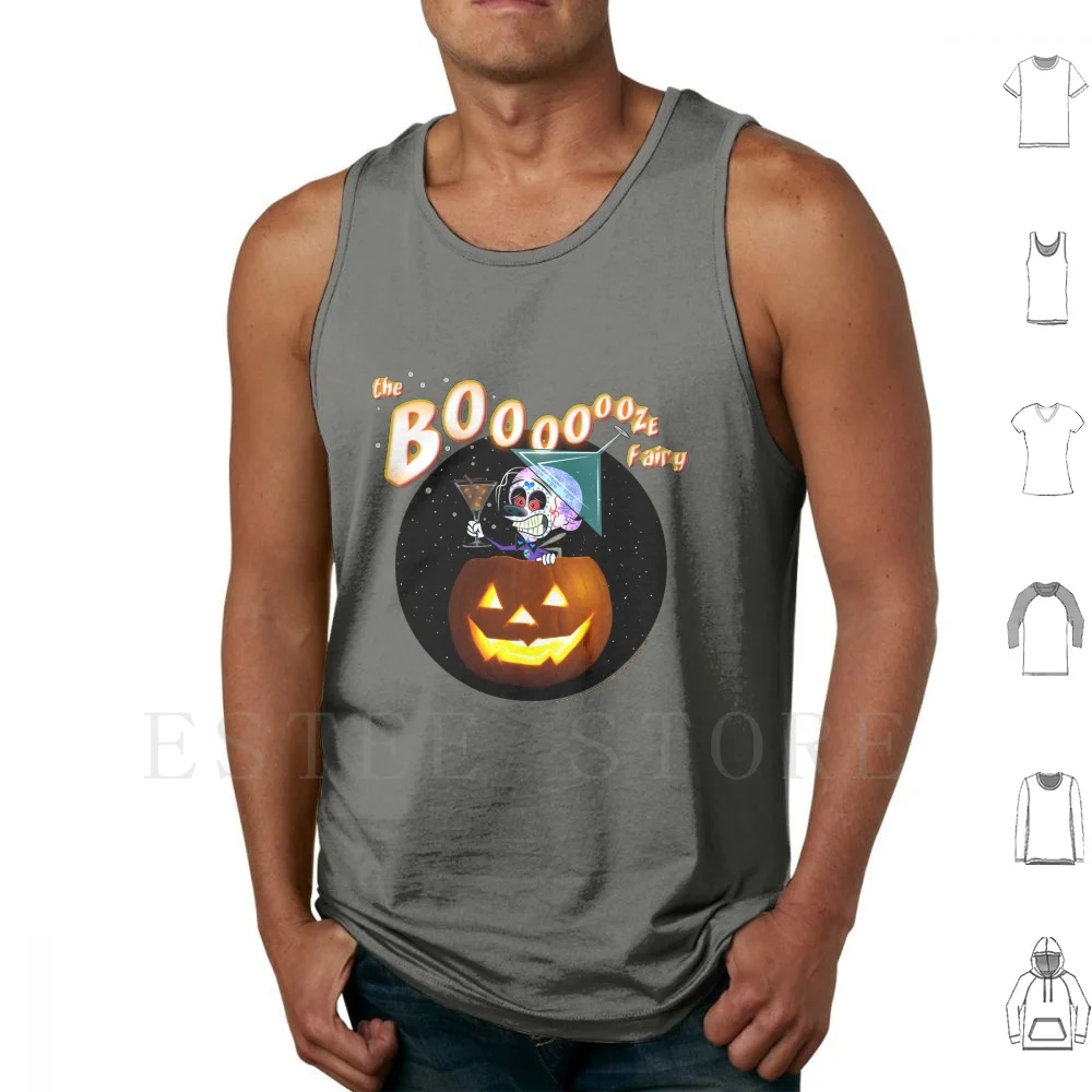 The Booooooze Fairy Tank Tops Vest Cotton Halloween Dia De Muertos Cocktail Holidays Party Booze Fairy Drink Drunk