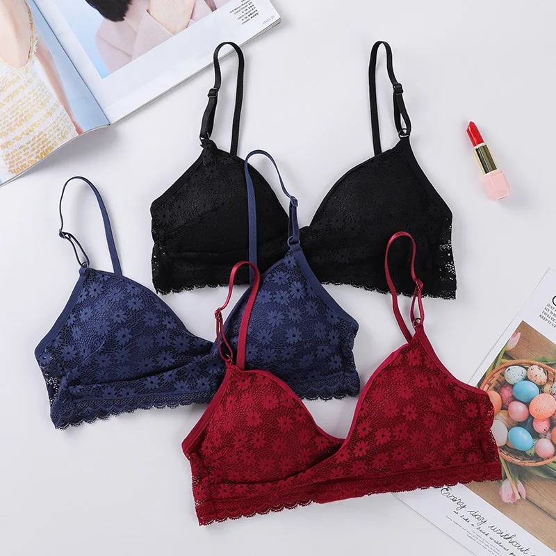 

Women Lace Bra Sexy Breathable Padded Bralette Lingeries Underwear Wireless Push Up Ultrathin Soft Brasseir for Girls Intimate