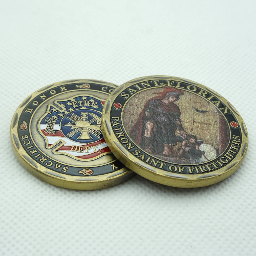 

Fire Fighter Thin Red Line Gold Plated Fire Rescue City Rescue Collectible Gift Commemorative Collection Challenge Coin