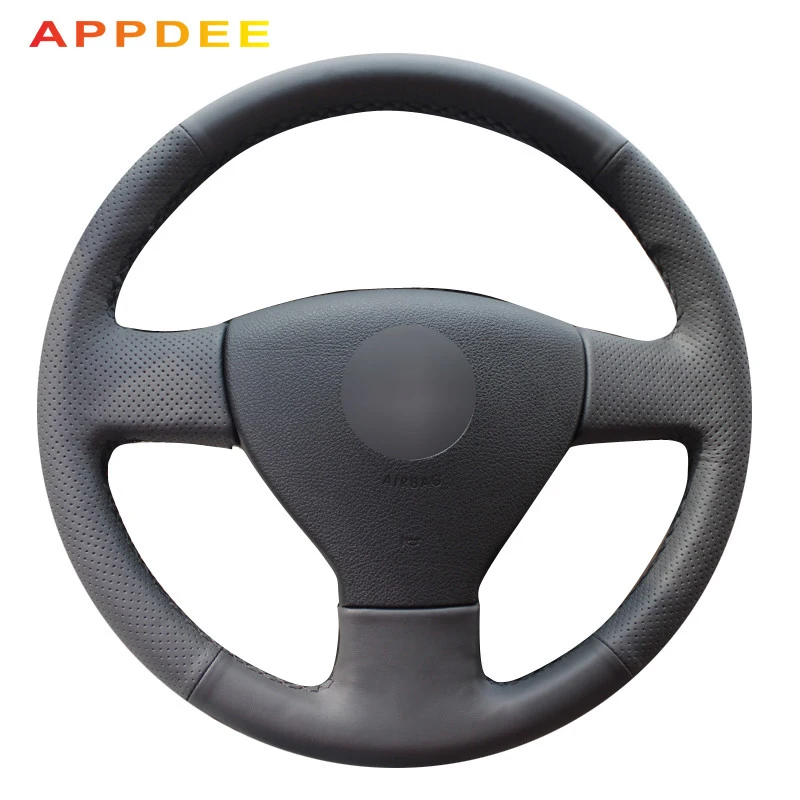 

APPDEE Hand-stitched Black Leather Steering Wheel Cover for Volkswagen VW Jetta 5 2006-2010 Old J e t t a