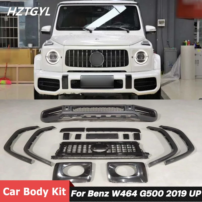 

Unpainted PP Material Front Bumper Race Grills With Fender Flare For Benz W464 G G500 G350 G550 Refit G63 AMG Style 2019 Up