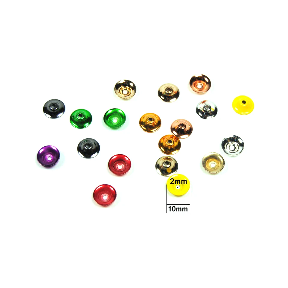 WIFREO 12PCS 10mm Brass Tube Fly Cone Disc Tube Fly Head Fly Tying Material Salmon Steelhead Fishing Tying Accessories