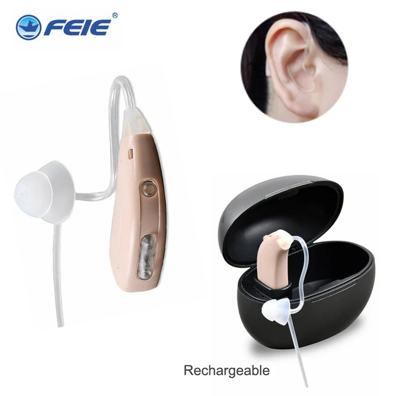 

USB Portable Rechargeable Hearing Aid Sound Amplifier Behind The Ear For Severely Deaf Elderly Young Hearing Aid Headphones