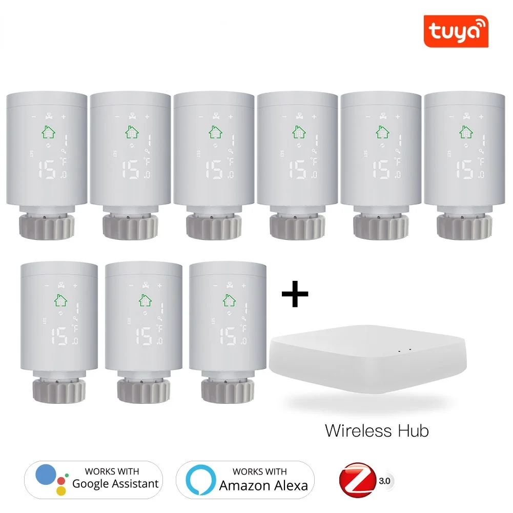 

ZigBee3.0 Wifi Smart Radiator Temperature Controller Actuator Programmable Thermostatic Radiator Valve Voice Control Via Alexa