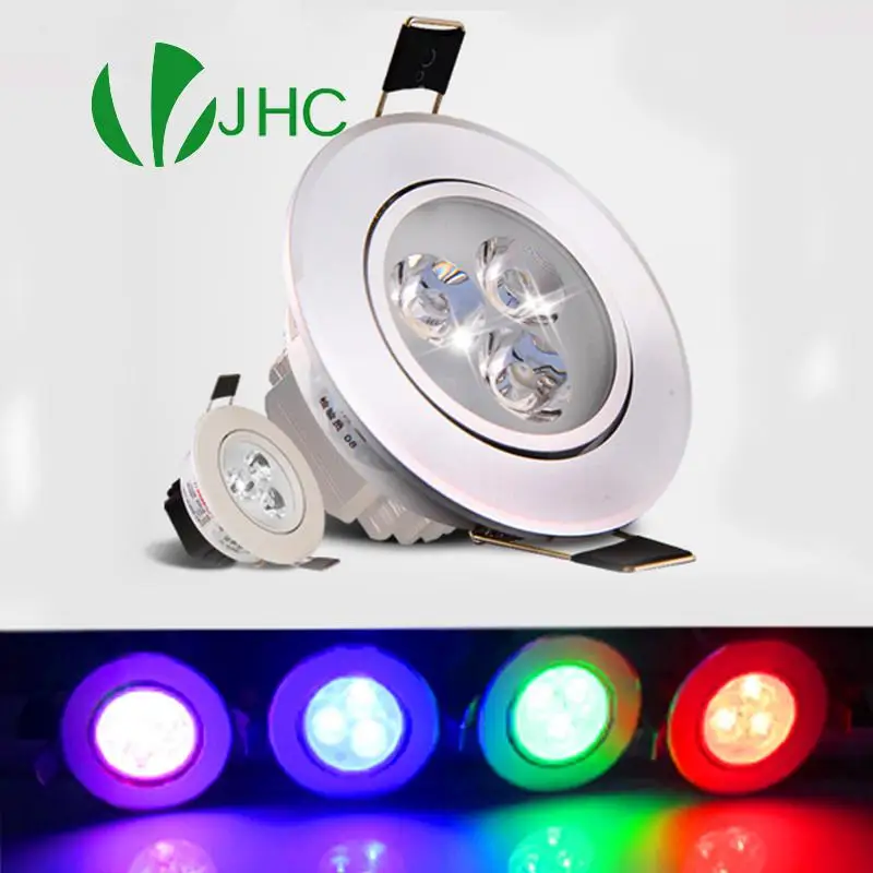 

Led Down light lamp 9W RGB Color Spot light AC 85-265V 3w Recessed Cabinet Wall Spot ceiling Lamp For Living Room Home Lighting