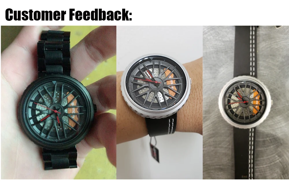 Car Wheel Rim Hub Men Watch Creative Design Male Quartz Black Leather Wrist Watches Waterproof Creative Man Relogio Masculino