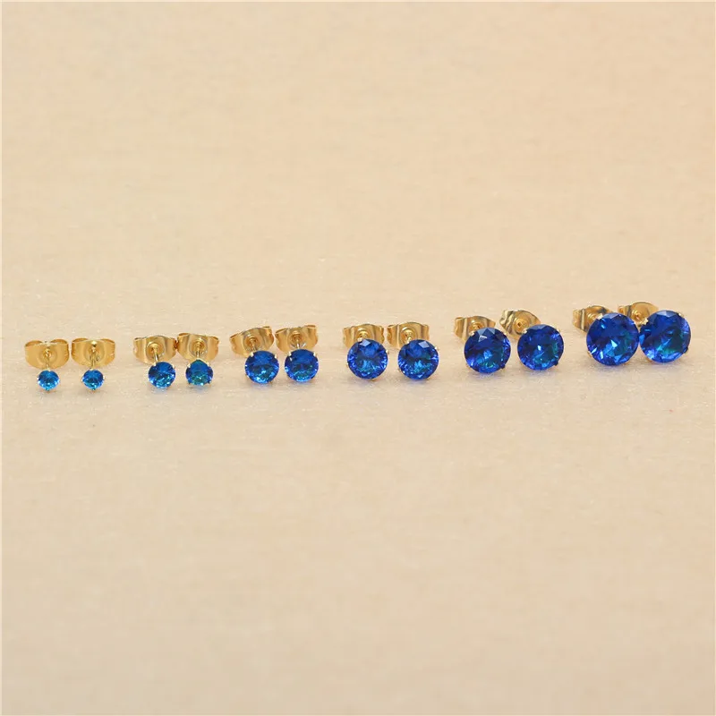 20 Farben, 3 mm, AAA-Qualität, runde, farbenfrohe Zirkonia-Ohrstecker, Edelstahlnadel, hypoallergener Schmuck. – Detail 12