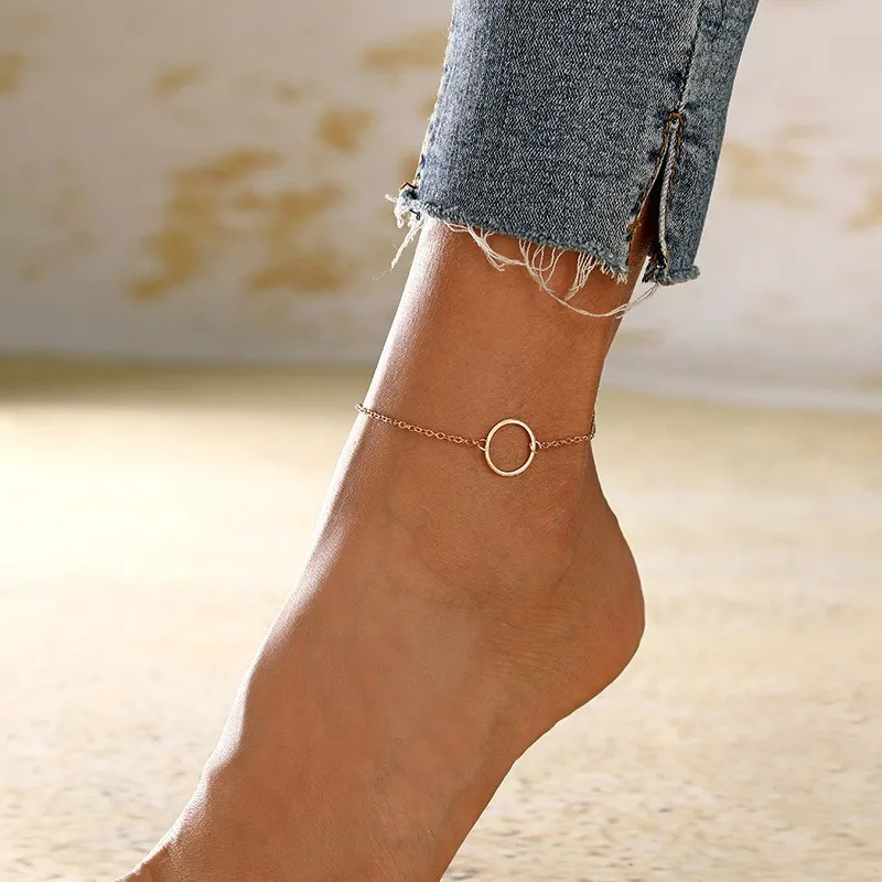 Trendy Fashion Simple Round Anklet For Women Vintage Summer Ankle Bracelet On the Leg Bohemian Foot Jewelry Accessories 2021 New