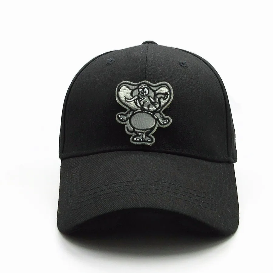 

2021 Elephant Animal Embroidery Cotton Baseball Cap Hip-hop Cap Adjustable Snapback Hats for Men and Women 378