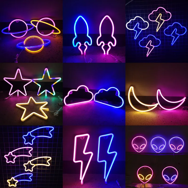 Led Maan Lightning Wolken Fairy Neon Sign Decoratieve Verlichting Voor Slaapkamer Muur Garland Wedding Xmas Kids Geschenken Kamer Vakantie Decor