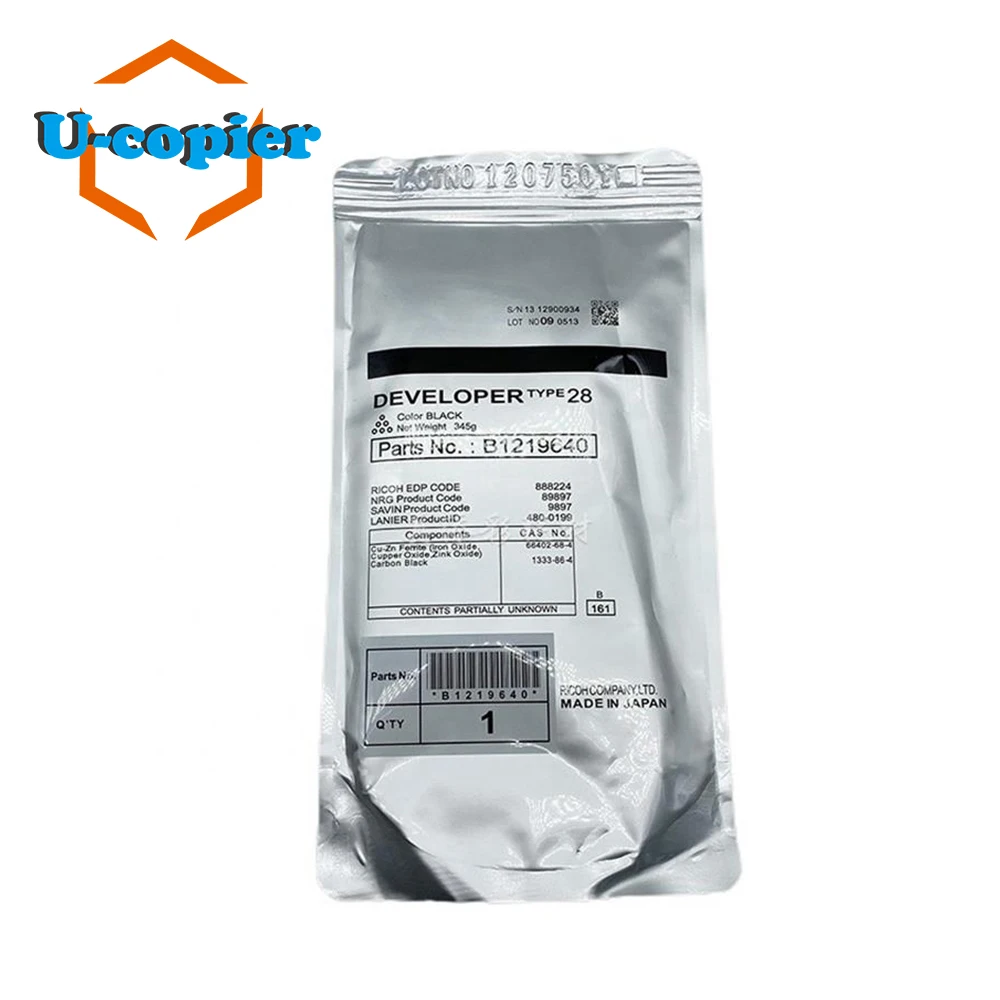 

2pcs Compatible MP2000 1800 Type 28 Developer Powder For Ricoh Aficio 2015 2016 2018 3025 3030 MP1600 345g/bag