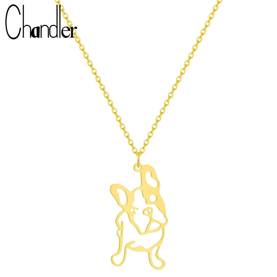 Chandler 2020 New French Bulldog Necklaces For Girls Cute Origami Puppy Dog Necklace Animal Pet Lovers