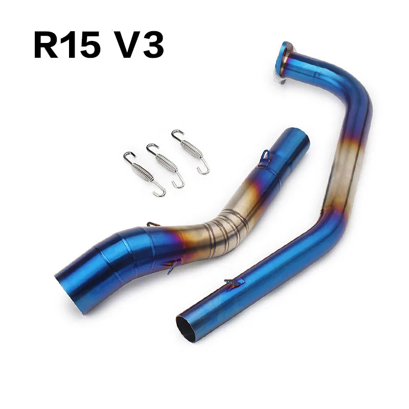 Motorcycle System Exhaust Pipe Header Link Pipe Slip On 51mm Escape Stainless Steel Pipe For Yamaha R15 V2 V3 YZF-R15 MT-125