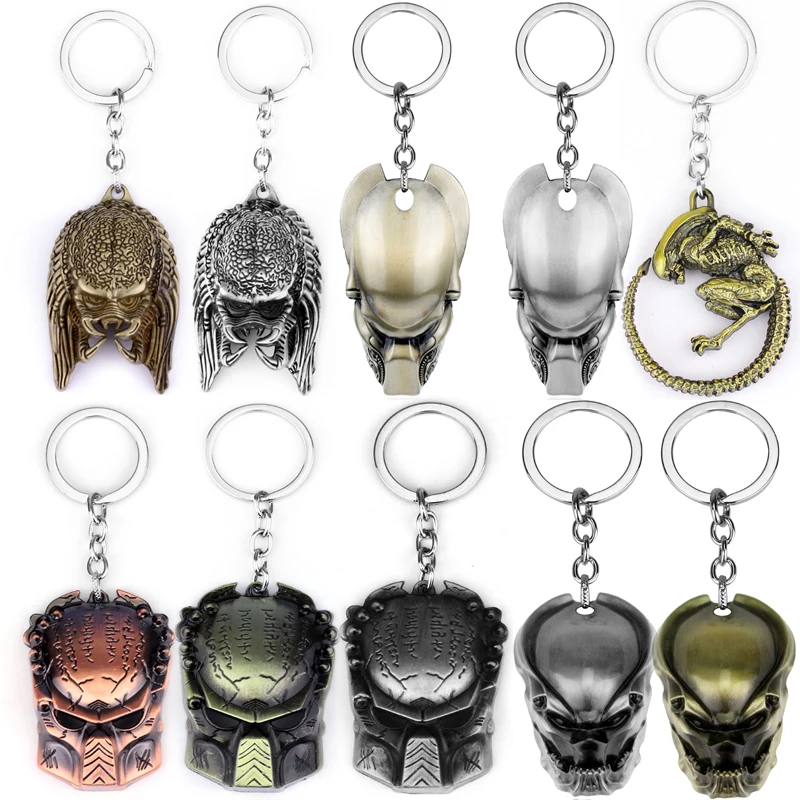 Movie Alien Vintage AVP Ornaments Alien Predator Keychains Classic accessories for Women men Jewelry Metal Keyrings-50