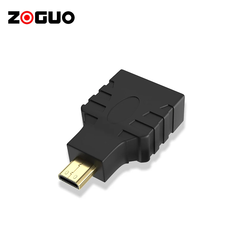 Zoguo micro hdm para hdmi adaptador hdmi fêmea para micro hdmi macho conector extensor 4k hdmi adaptador para câmera digital hdtv