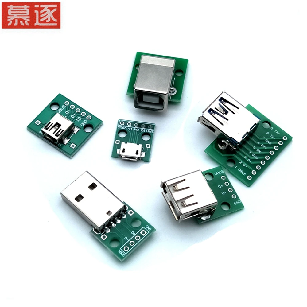 MICRO MINI5P USB zu Dip Weibliche B-typ Platz interface Drucker Mike 5p patch zu inline adapter board versorgung jeder 1 stücke