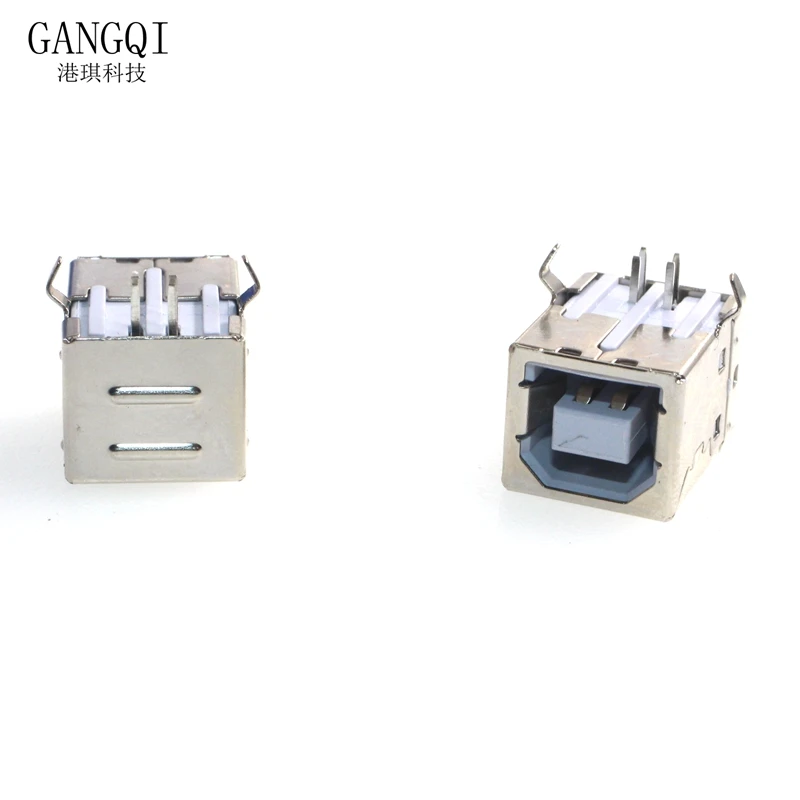 10PCS Square USB B Type Female Socket Connector 180 Degree for Printer Data Interface orConnect Adapter Plug PCB